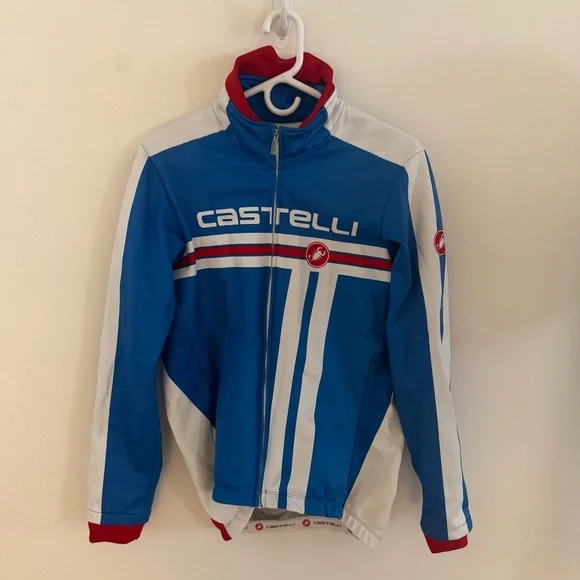 Castelli Blue and White Insulated Cycling Jacket - Picture 1 of 10